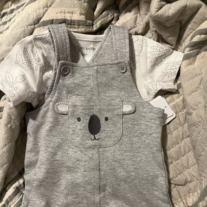 NWT Mac and Moon Koala Short Overalls Set